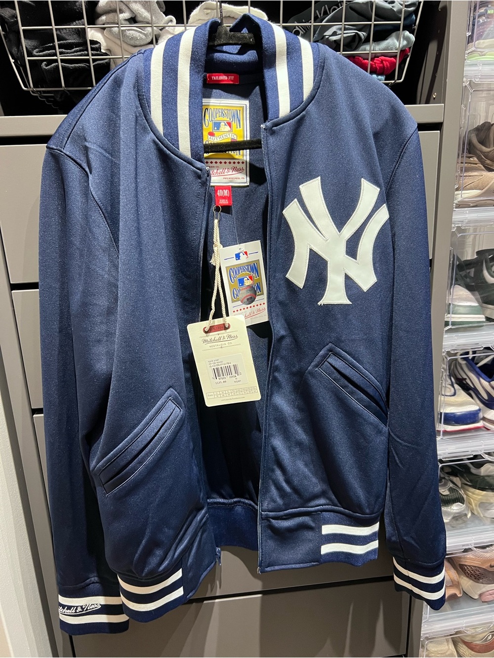 Mitchell & Ness Navy and White New York Yankees Kids Jacket